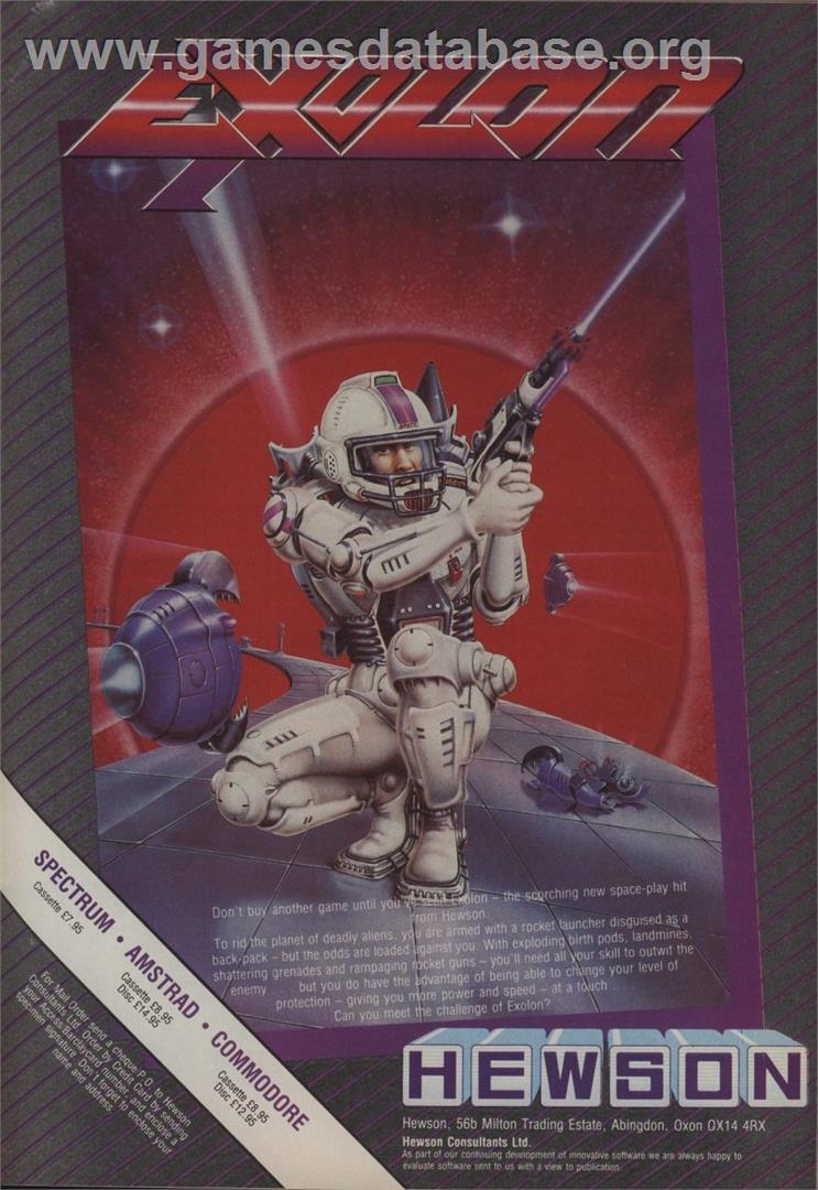 Exolon - Commodore Amiga - Artwork - Advert