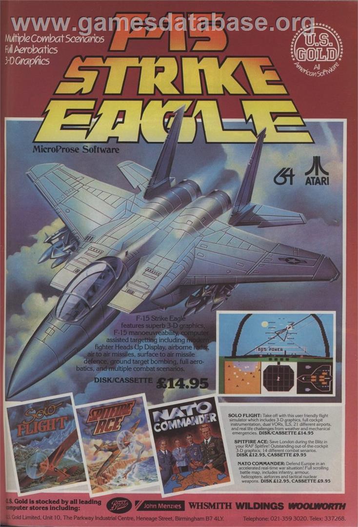 F-15 Strike Eagle - Sega Game Gear - Artwork - Advert
