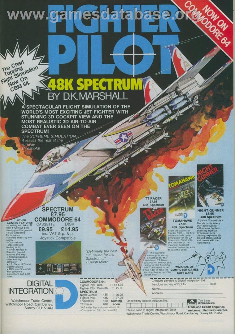 Fighter Pilot - Commodore 64 - Artwork - Advert