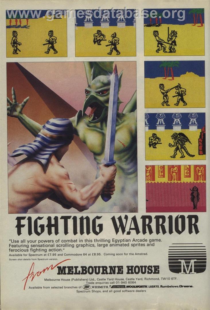 Fighting Warrior - Commodore Plus 4 - Artwork - Advert