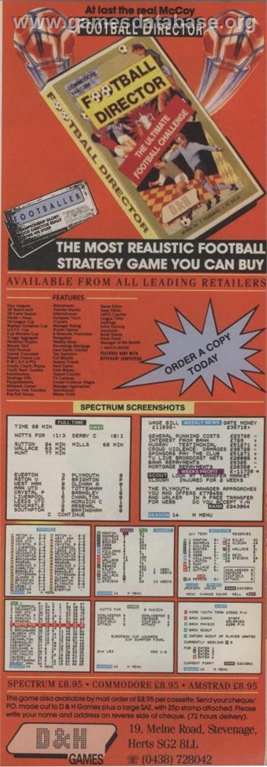 Football Director - Commodore 64 - Artwork - Advert