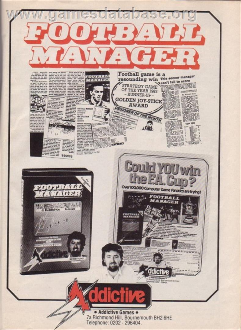 Football Manager - Commodore VIC-20 - Artwork - Advert
