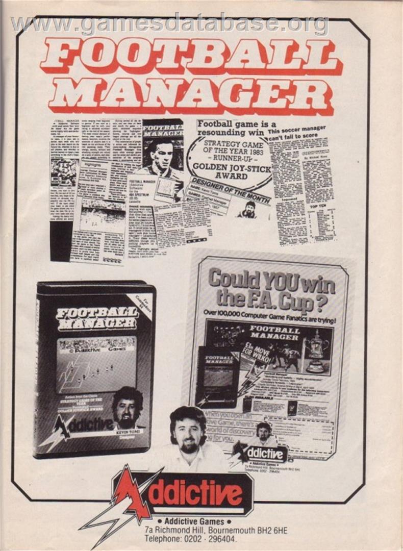 Football Manager - Acorn Electron - Artwork - Advert