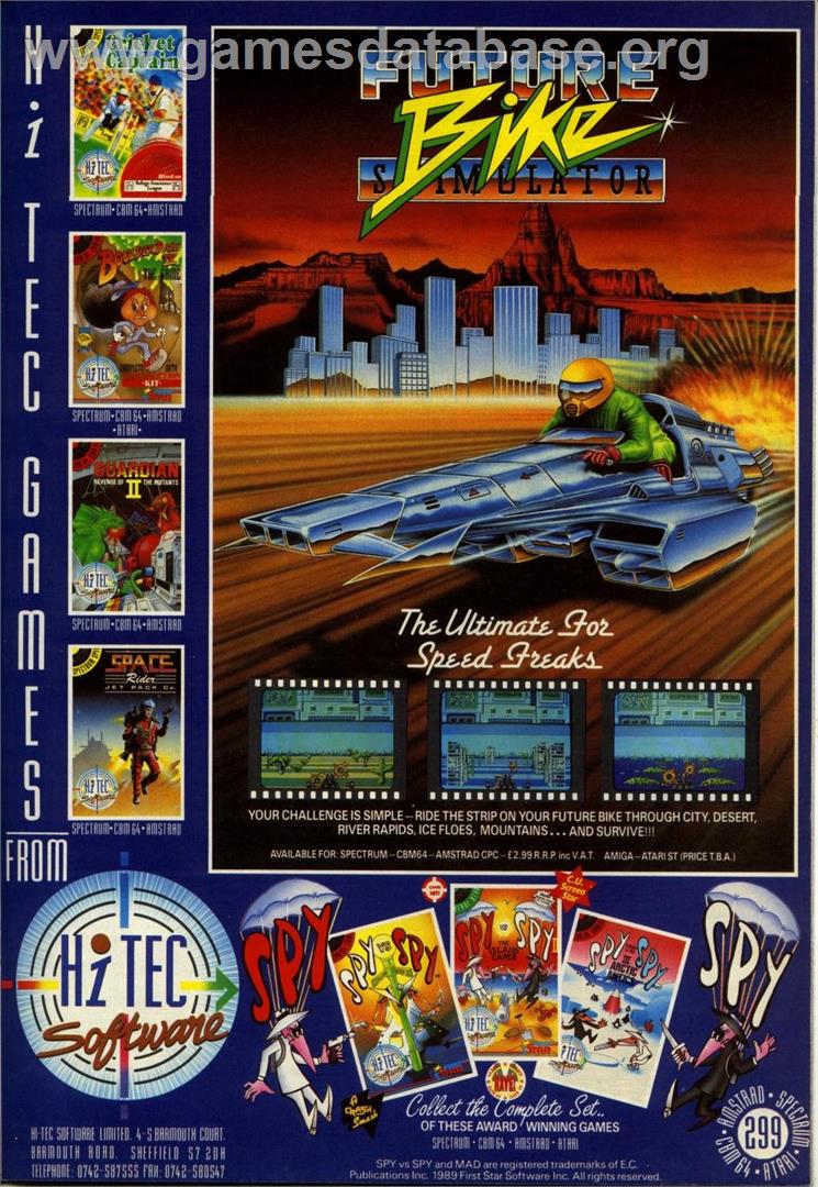 Future Bike Simulator - Commodore 64 - Artwork - Advert