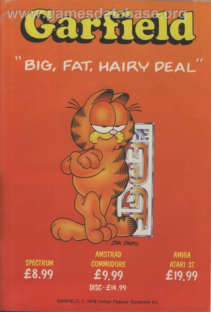 Garfield: Big, Fat, Hairy Deal - Commodore Amiga - Artwork - Advert