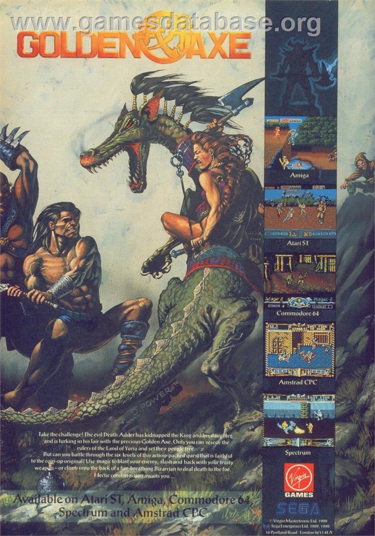 Golden Axe - Commodore 64 - Artwork - Advert