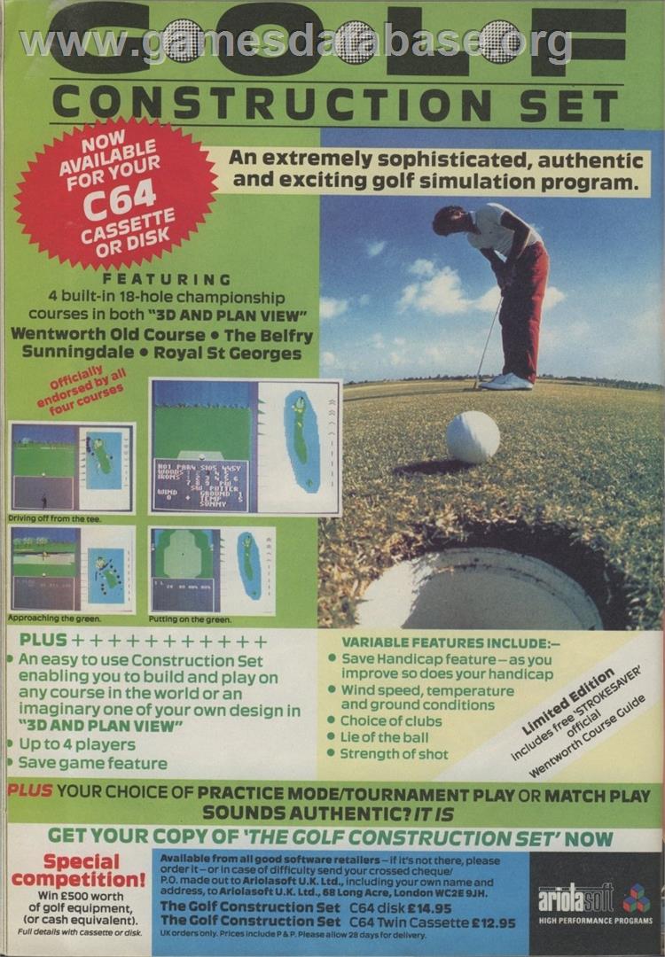 Golf Construction Set - Commodore 64 - Artwork - Advert