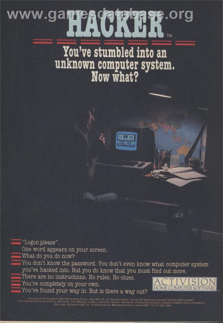 Hacker - Apple II - Artwork - Advert