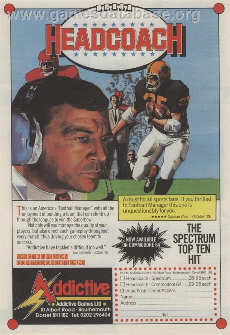 Head Coach - Commodore 64 - Artwork - Advert