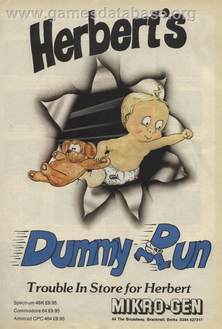 Herbert's Dummy Run - Commodore 64 - Artwork - Advert