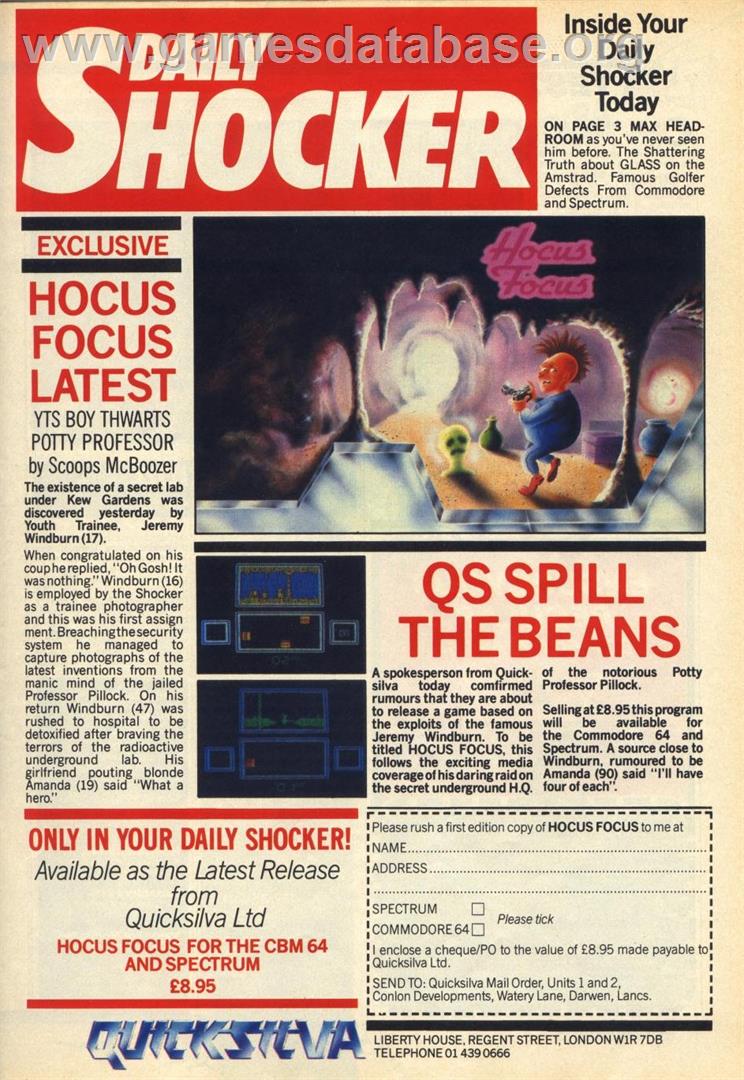 Hocus Focus - Commodore 64 - Artwork - Advert