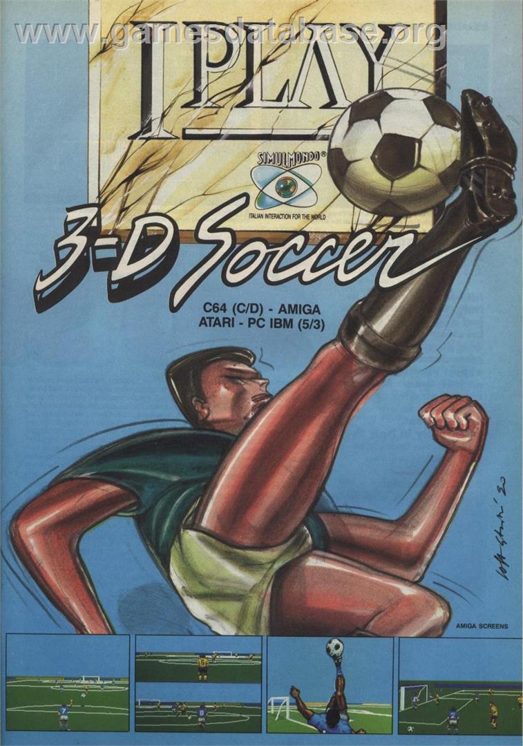 I Play 3-D Soccer - Commodore 64 - Artwork - Advert