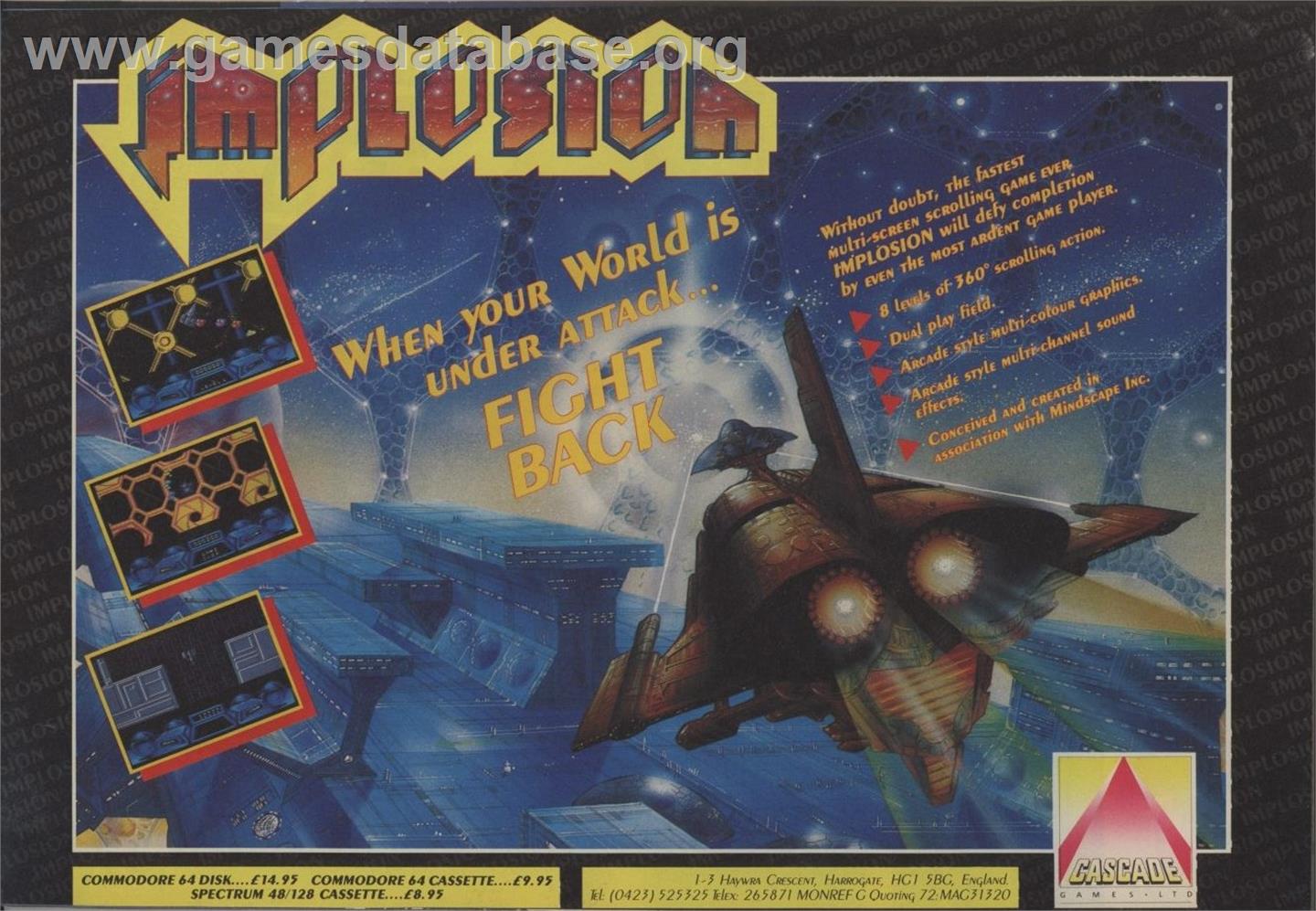 Implosion - Commodore 64 - Artwork - Advert
