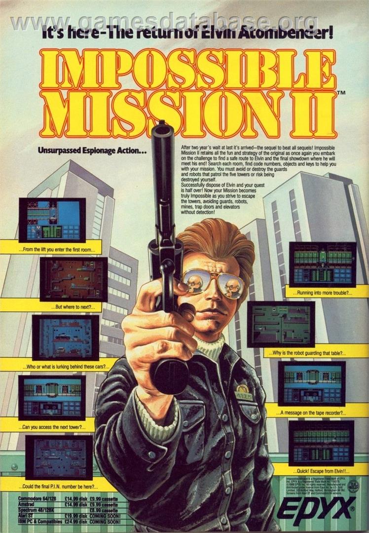 Impossible Mission II - Commodore 64 - Artwork - Advert