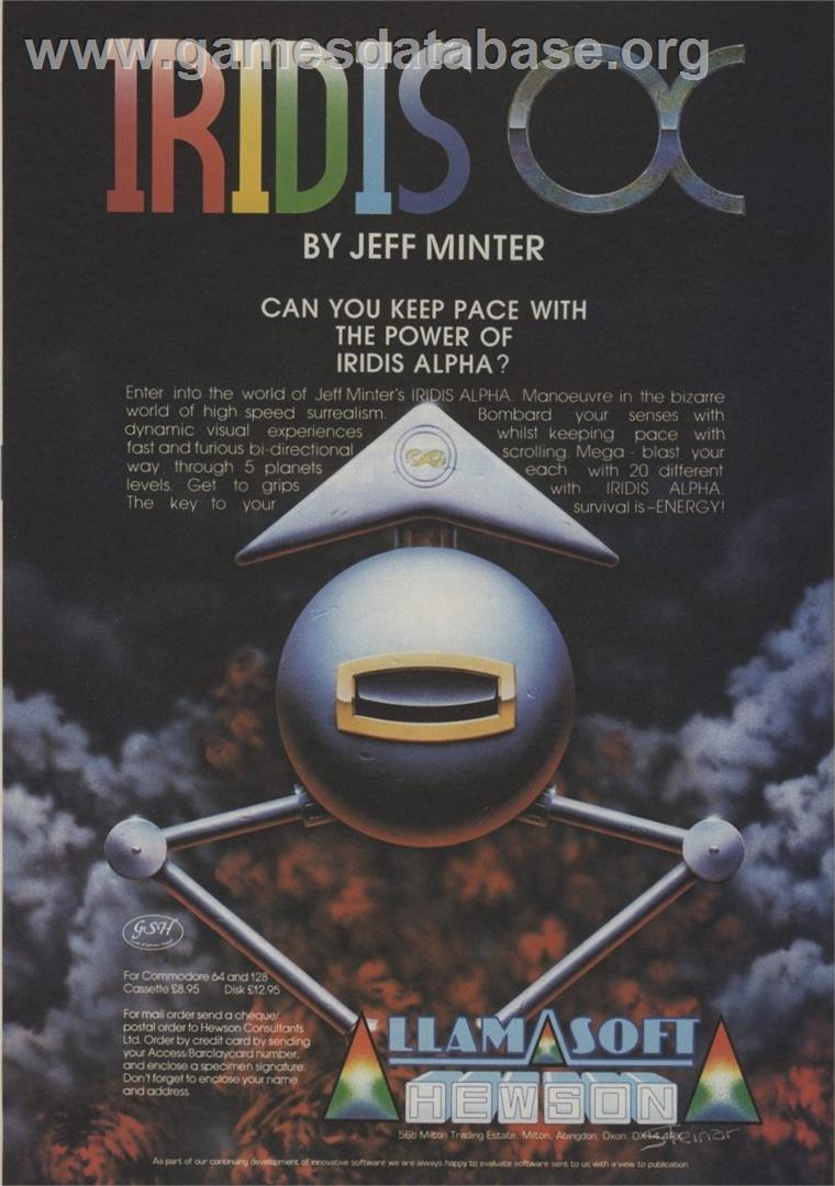 Iridis Alpha - Commodore 64 - Artwork - Advert