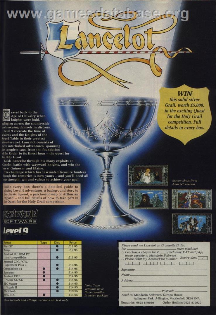 Lancelot - Commodore 64 - Artwork - Advert