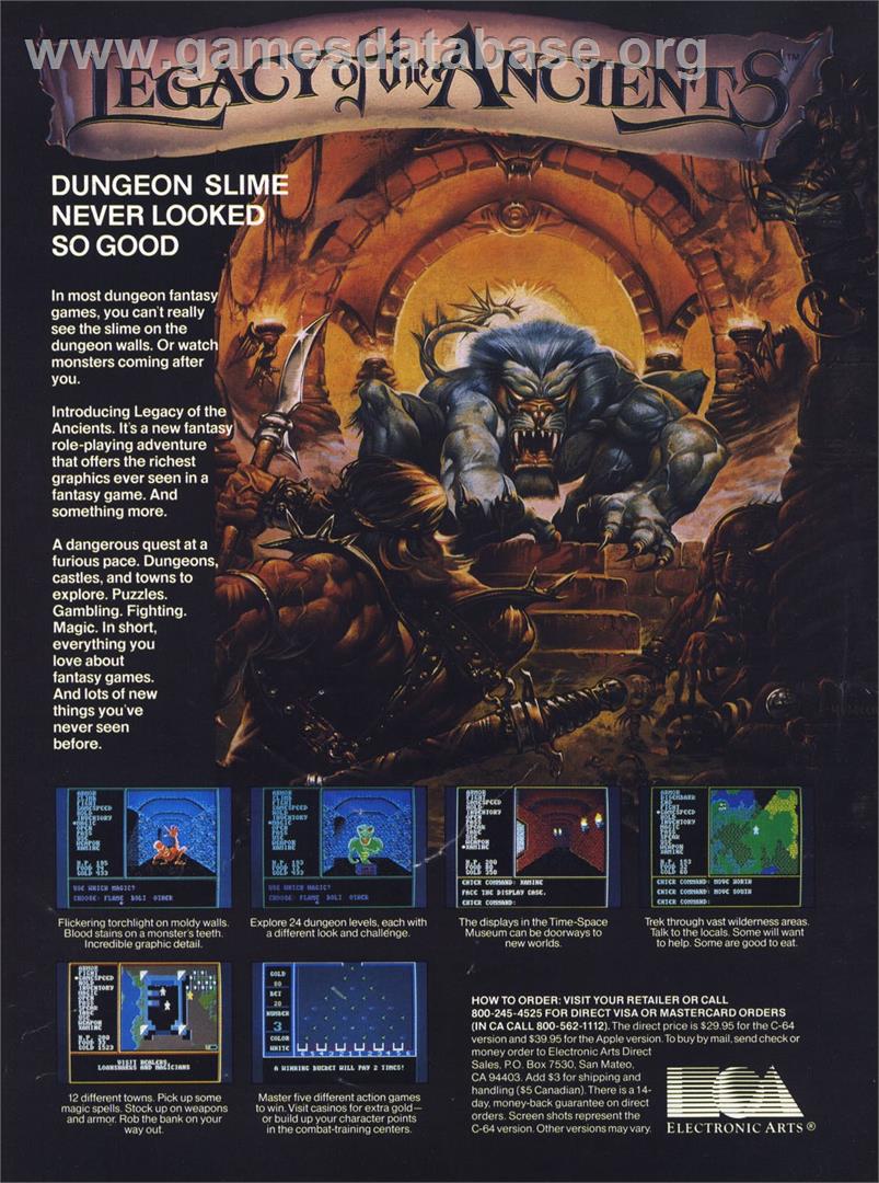 Legacy of the Ancients - Commodore 64 - Artwork - Advert