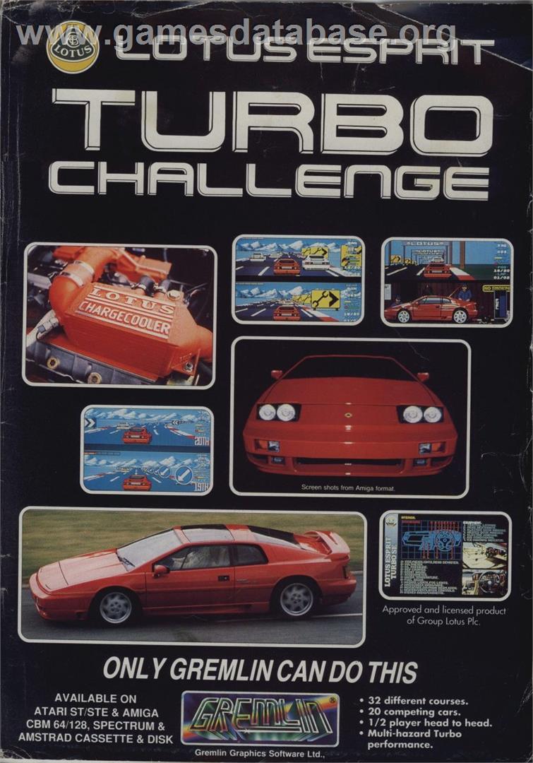 Lotus Esprit Turbo Challenge - Commodore 64 - Artwork - Advert