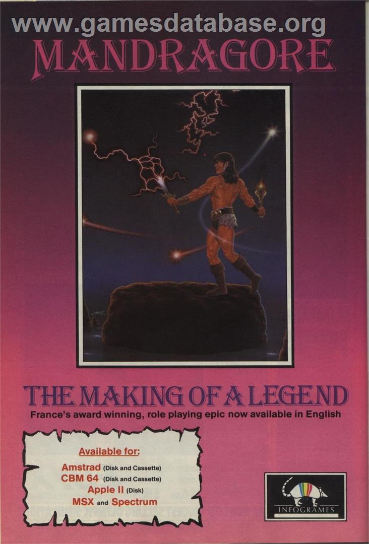 Mandragore - MSX - Artwork - Advert