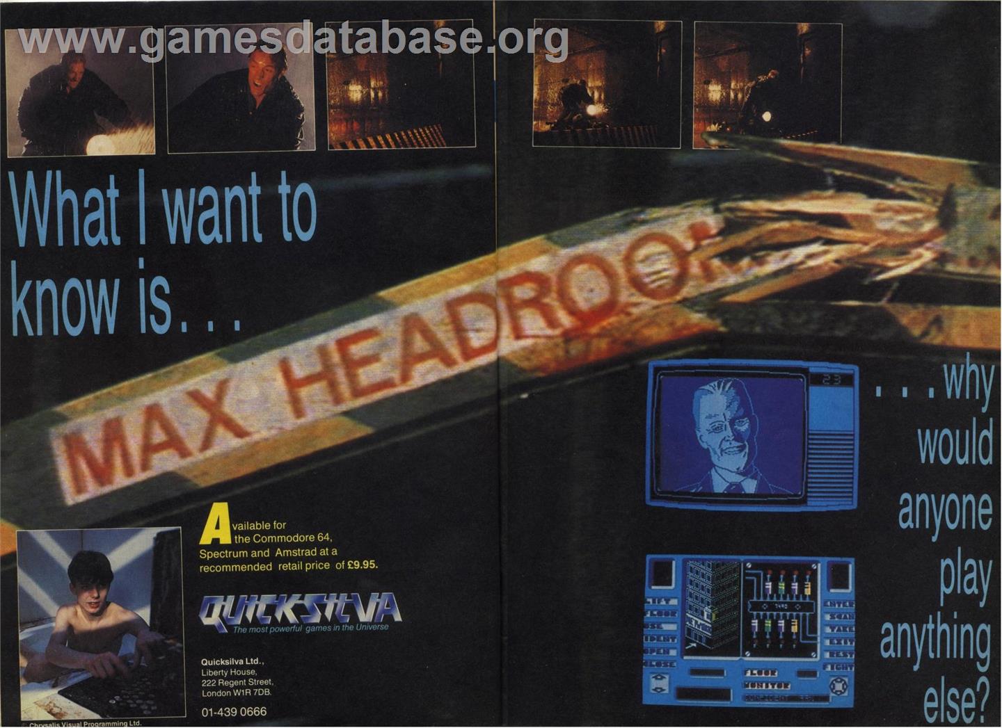 Max Headroom - Commodore 64 - Artwork - Advert