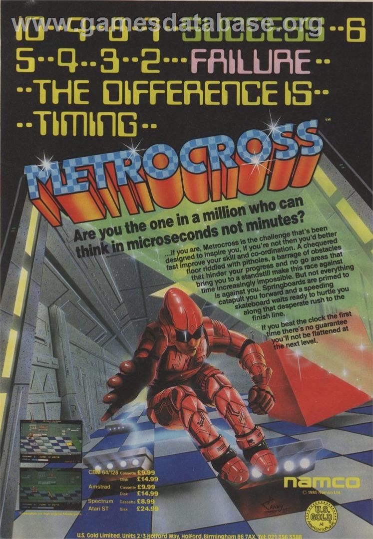 Metro Cross - Commodore 64 - Artwork - Advert