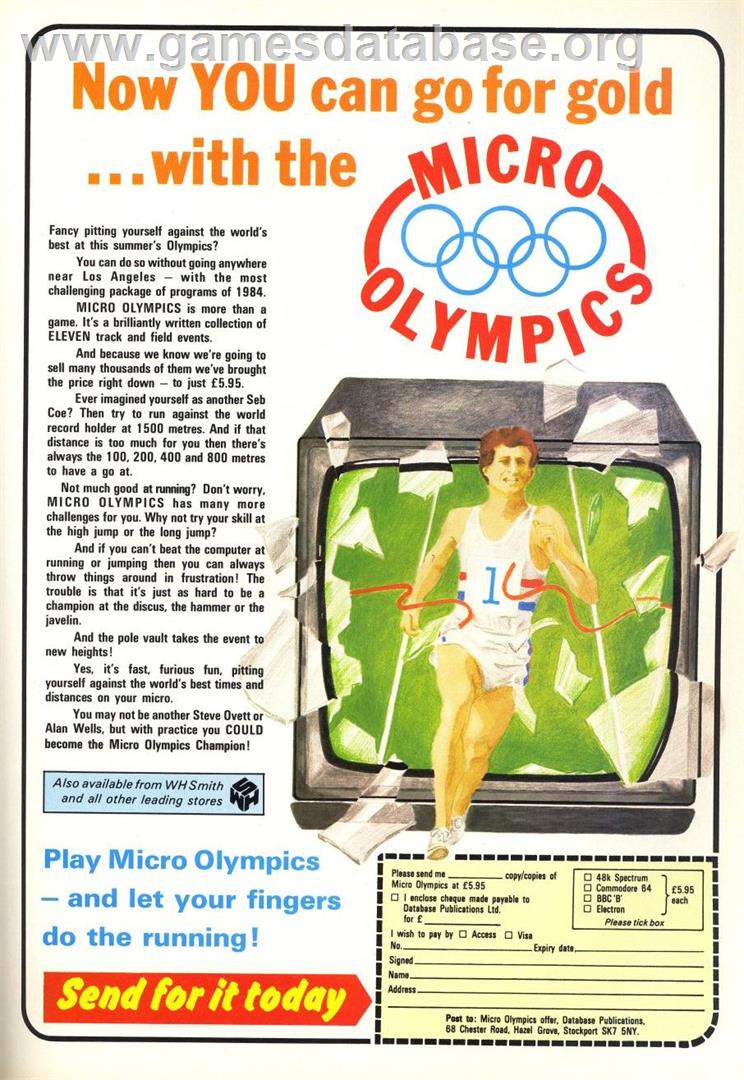 Micro Olympics - Commodore 64 - Artwork - Advert