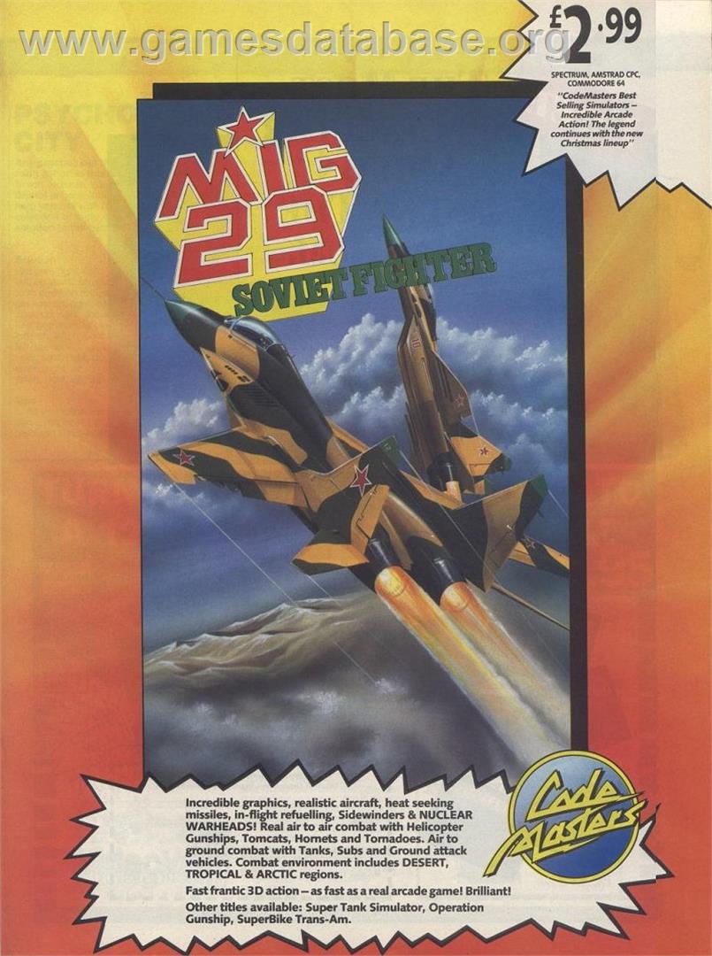 Mig-29 Soviet Fighter - Commodore 64 - Artwork - Advert