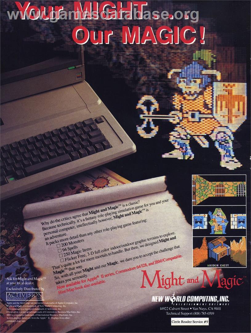 Might and Magic: Book I - Commodore 64 - Artwork - Advert