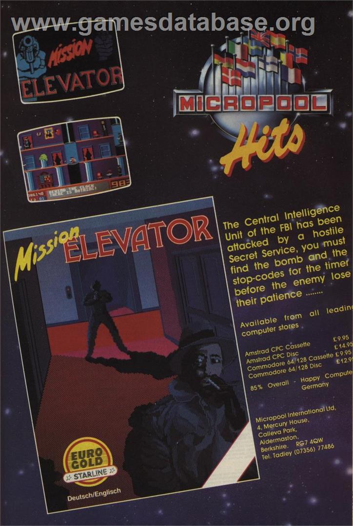 Mission Elevator - Amstrad CPC - Artwork - Advert