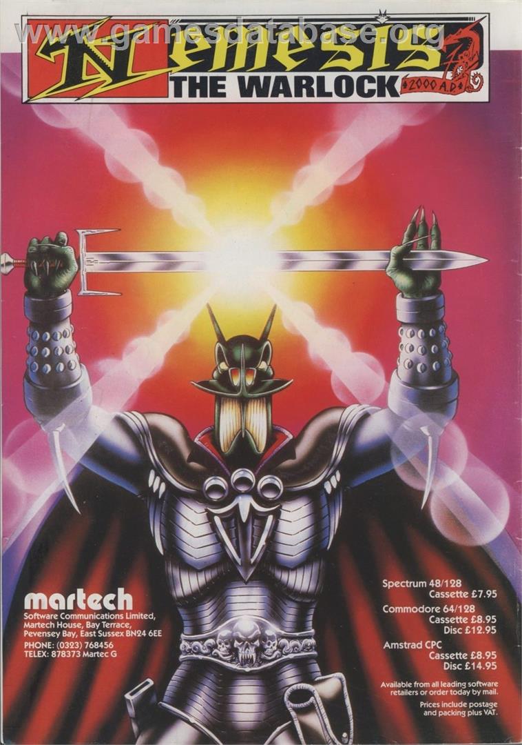 Nemesis - Escape From Euboea (British Software) - Commodore 64 - Artwork - Advert