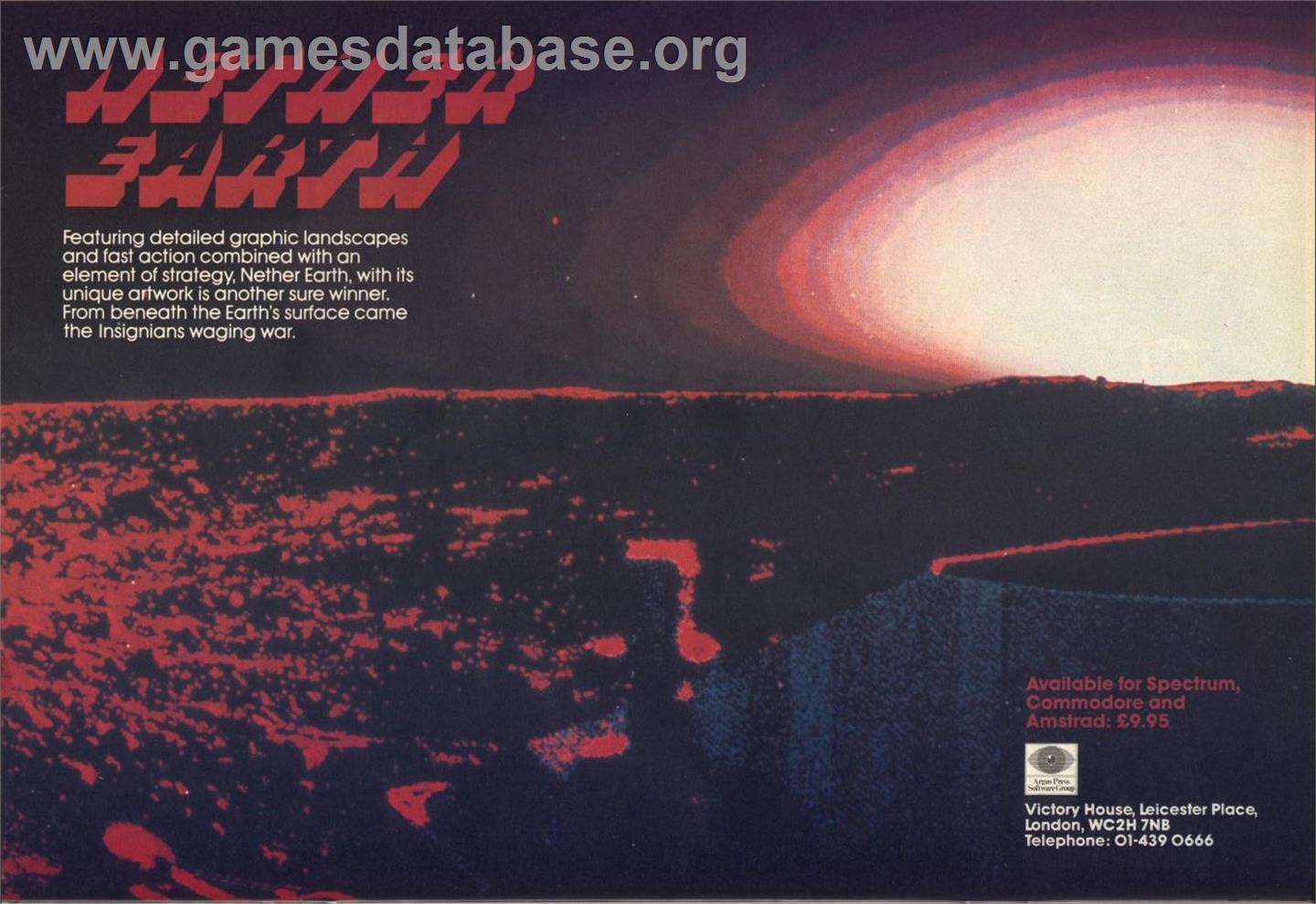 Nether Earth - Sinclair ZX Spectrum - Artwork - Advert