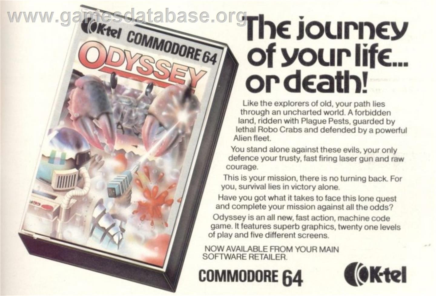Odyssey (Logo Software) - Commodore 64 - Artwork - Advert