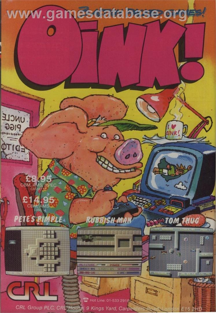 Oink! - Commodore 64 - Artwork - Advert