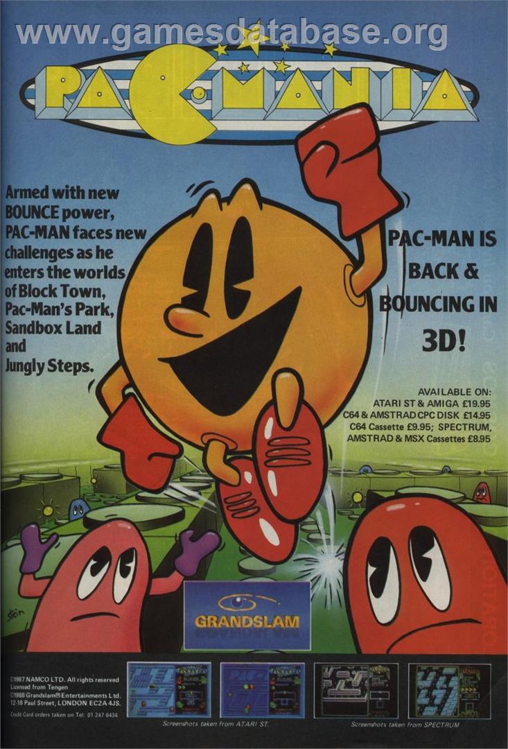 Pac-mania - Commodore 64 - Artwork - Advert
