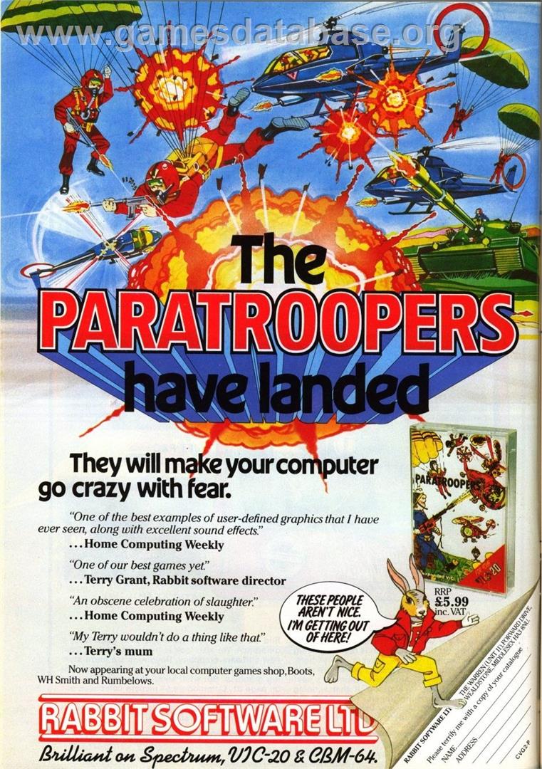 Paratroopers - Commodore 64 - Artwork - Advert