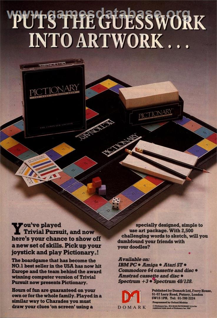 Pictionary - Commodore 64 - Artwork - Advert
