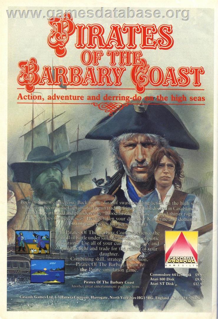 Pirates Of The Barbary Coast - Microsoft DOS - Artwork - Advert