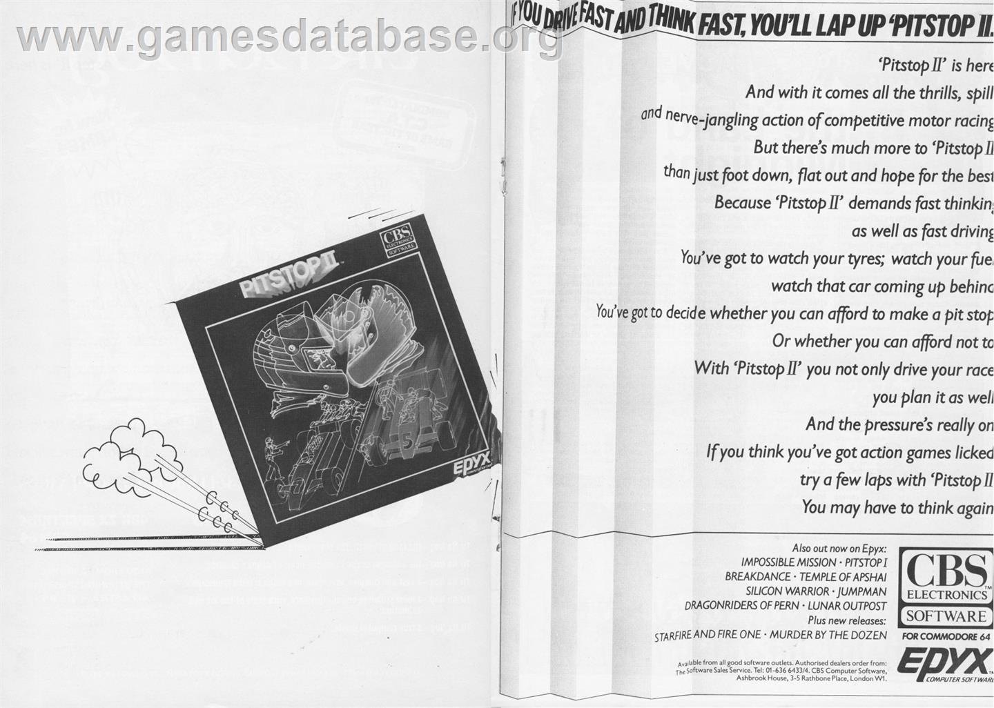 Pitstop - Commodore 64 - Artwork - Advert