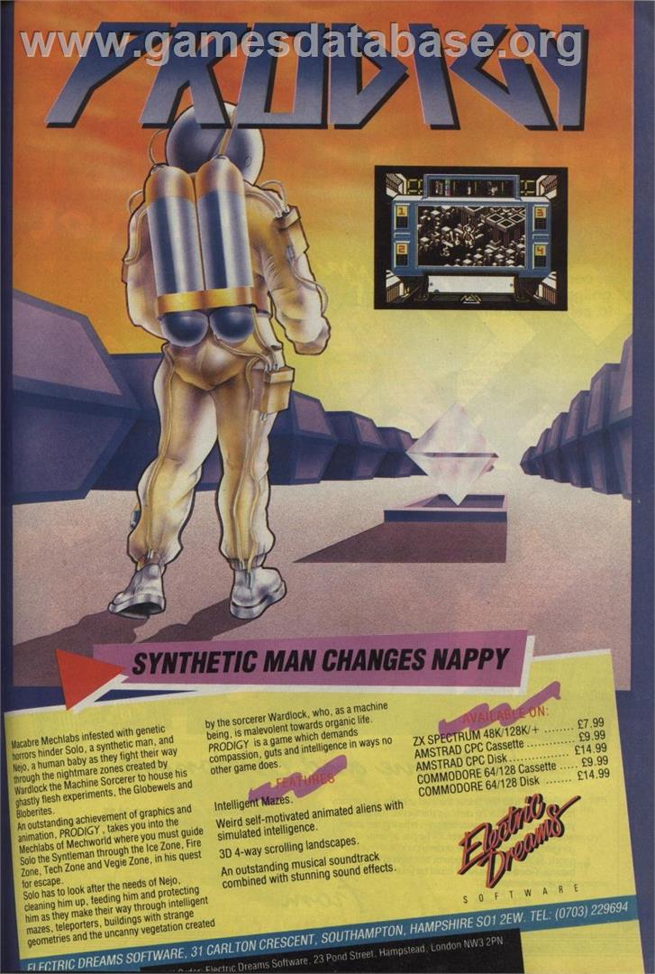 Prodigy - Amstrad CPC - Artwork - Advert