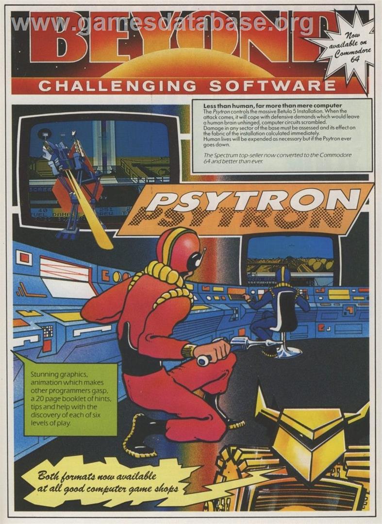 Psytron - Commodore 64 - Artwork - Advert