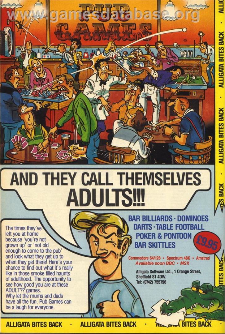 Pub Games - Commodore 64 - Artwork - Advert