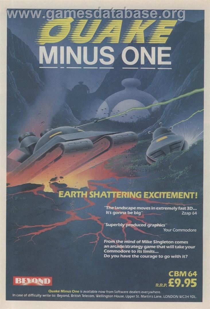 Quake Minus One - Commodore 64 - Artwork - Advert