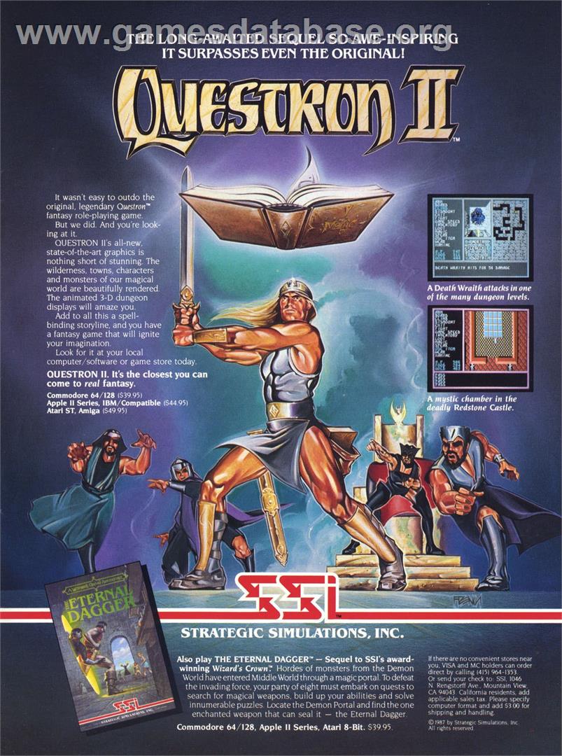 Questron 2 - Commodore 64 - Artwork - Advert