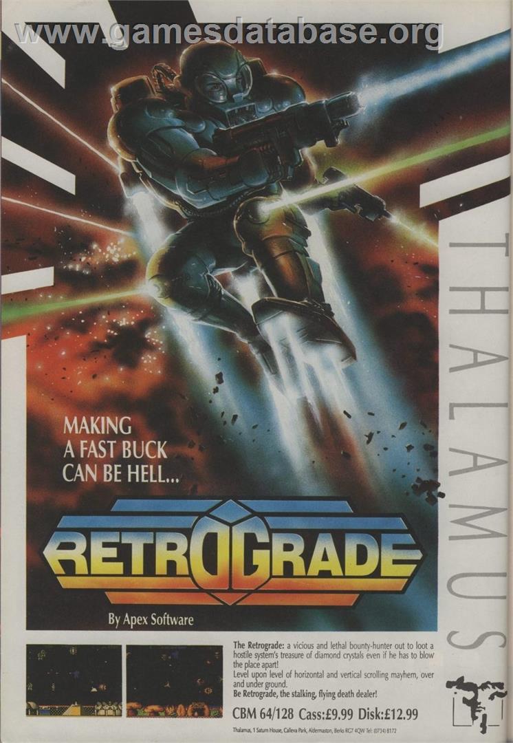 Retrograde - Commodore 64 - Artwork - Advert