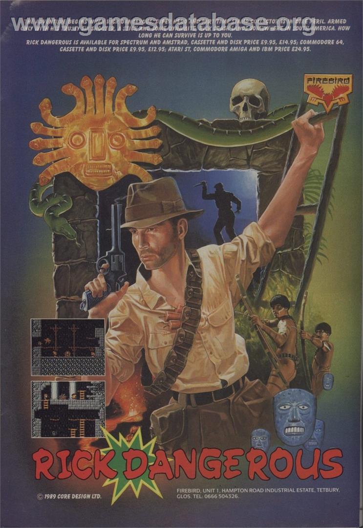 Rick Dangerous - Commodore Amiga - Artwork - Advert