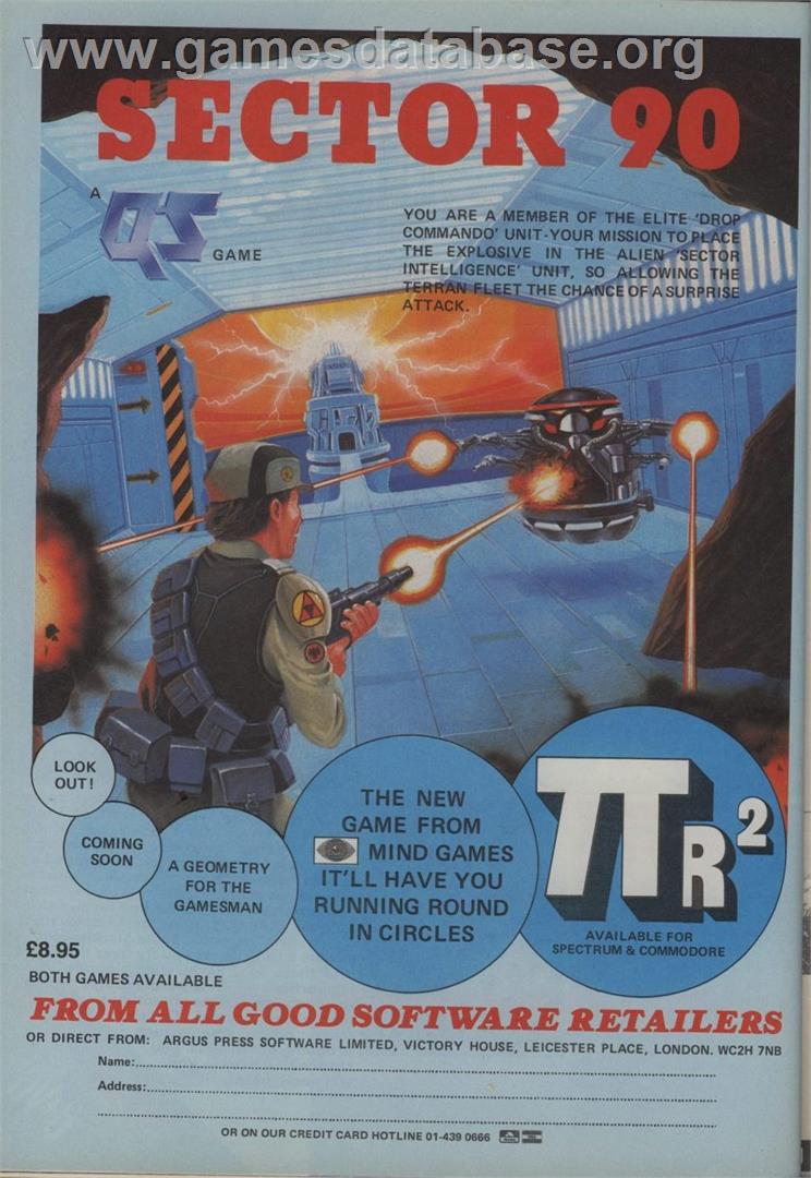 Sector 90 - Commodore 64 - Artwork - Advert