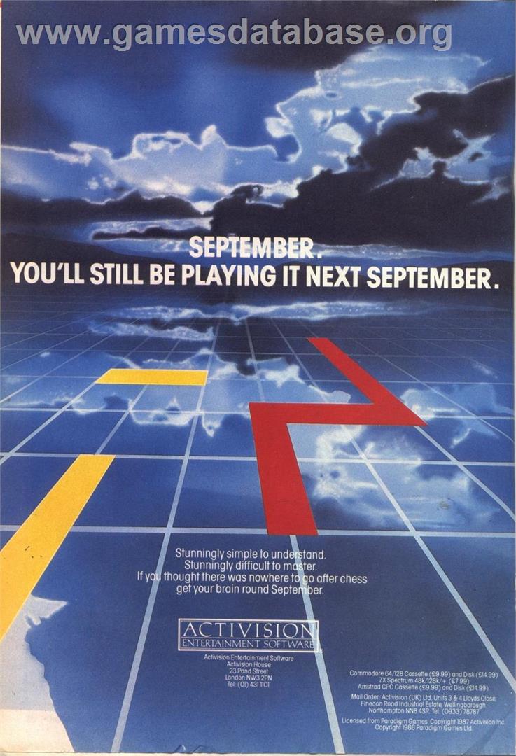 September - Commodore 64 - Artwork - Advert