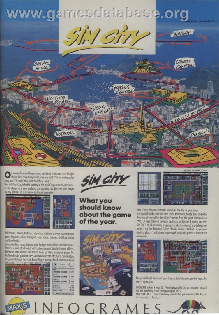 SimCity - Commodore 64 - Artwork - Advert