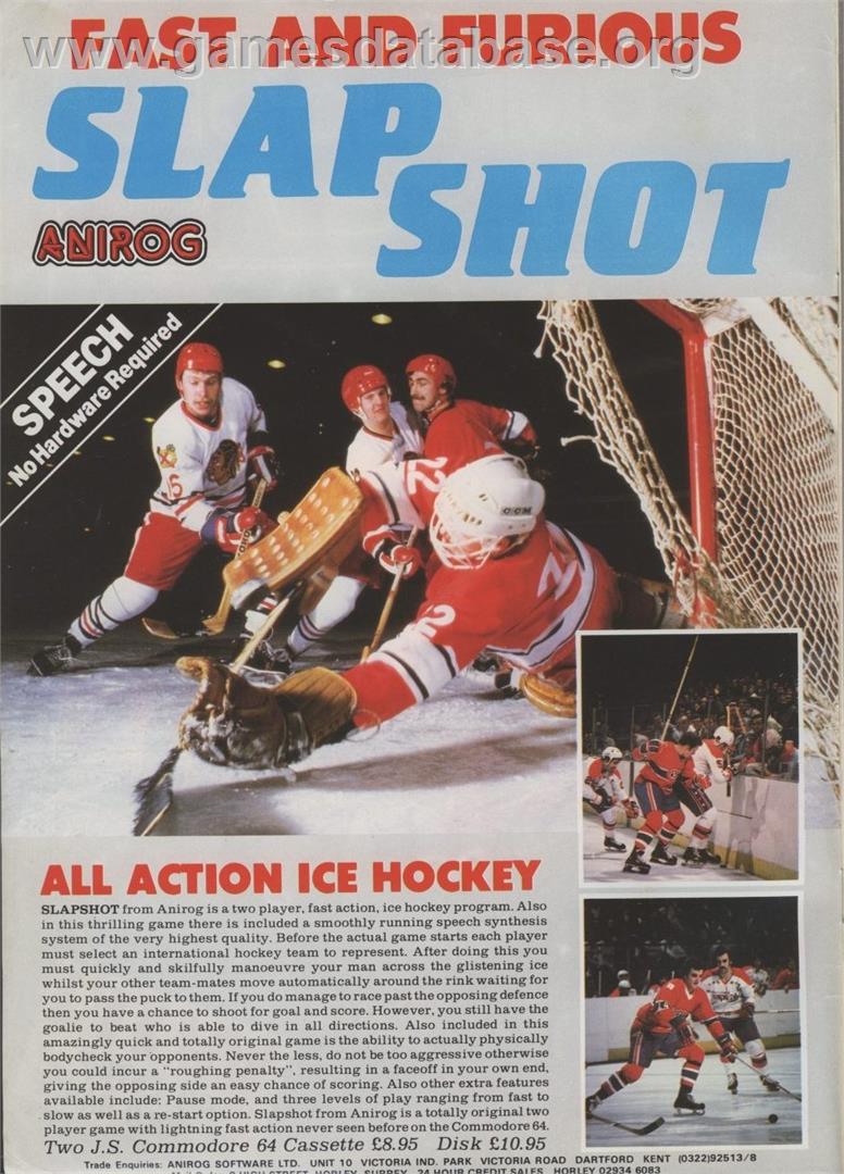 Slap Shot (Compute!) - Commodore 64 - Artwork - Advert