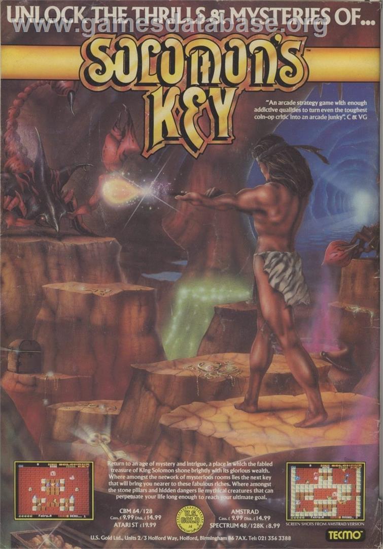 Solomon's Key - Commodore Amiga - Artwork - Advert
